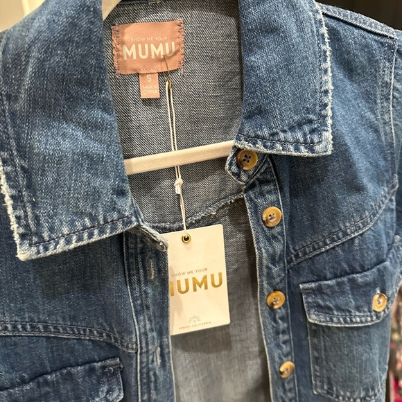 Denim Belted Button Dress - Picture 3 of 3